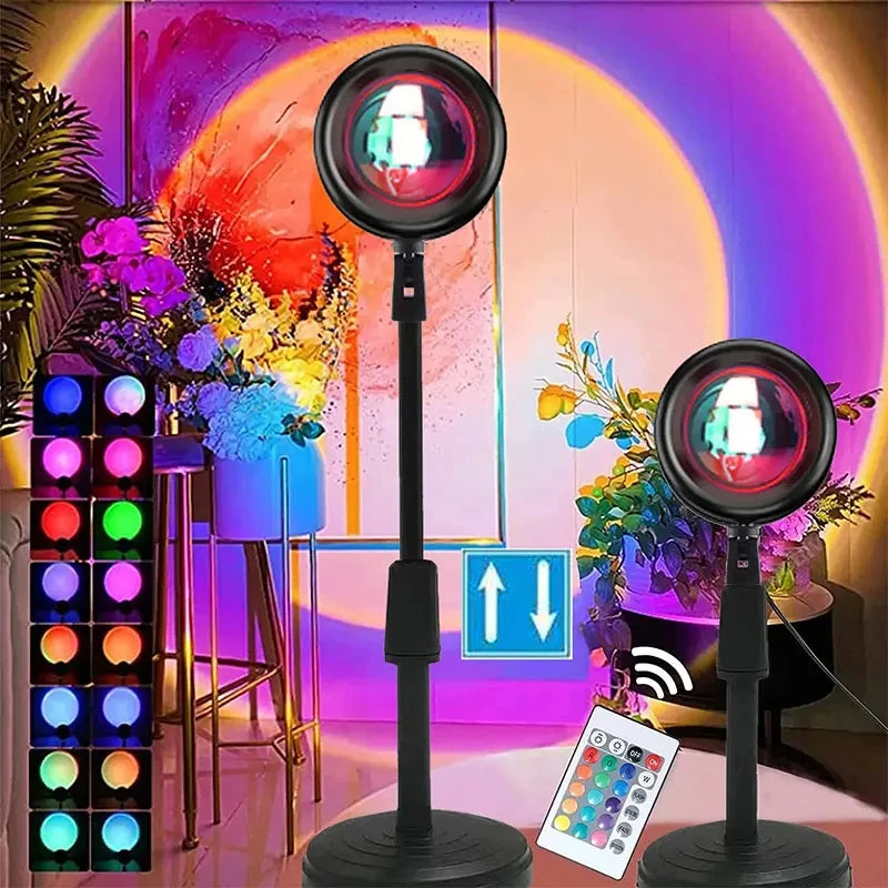 Sunset Projection Lamp – USB Rainbow Mood Light